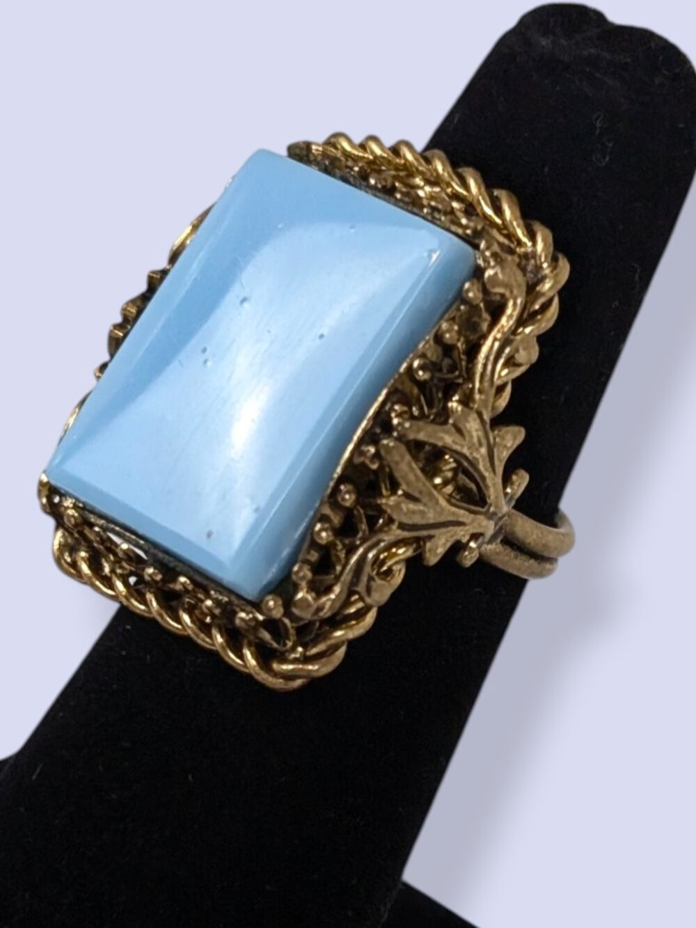 Blue Stone Open Back Costume Ring